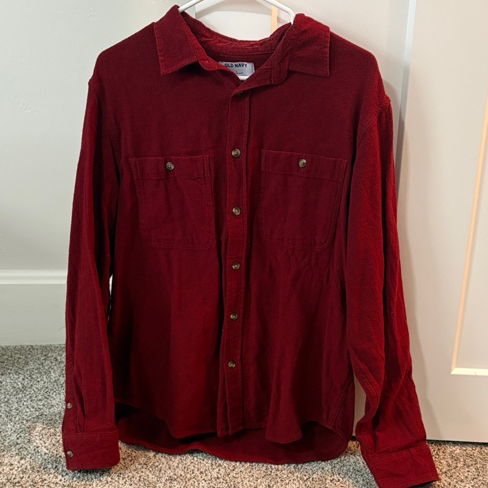 Old Navy Men's Deep Red Shirt Jacket